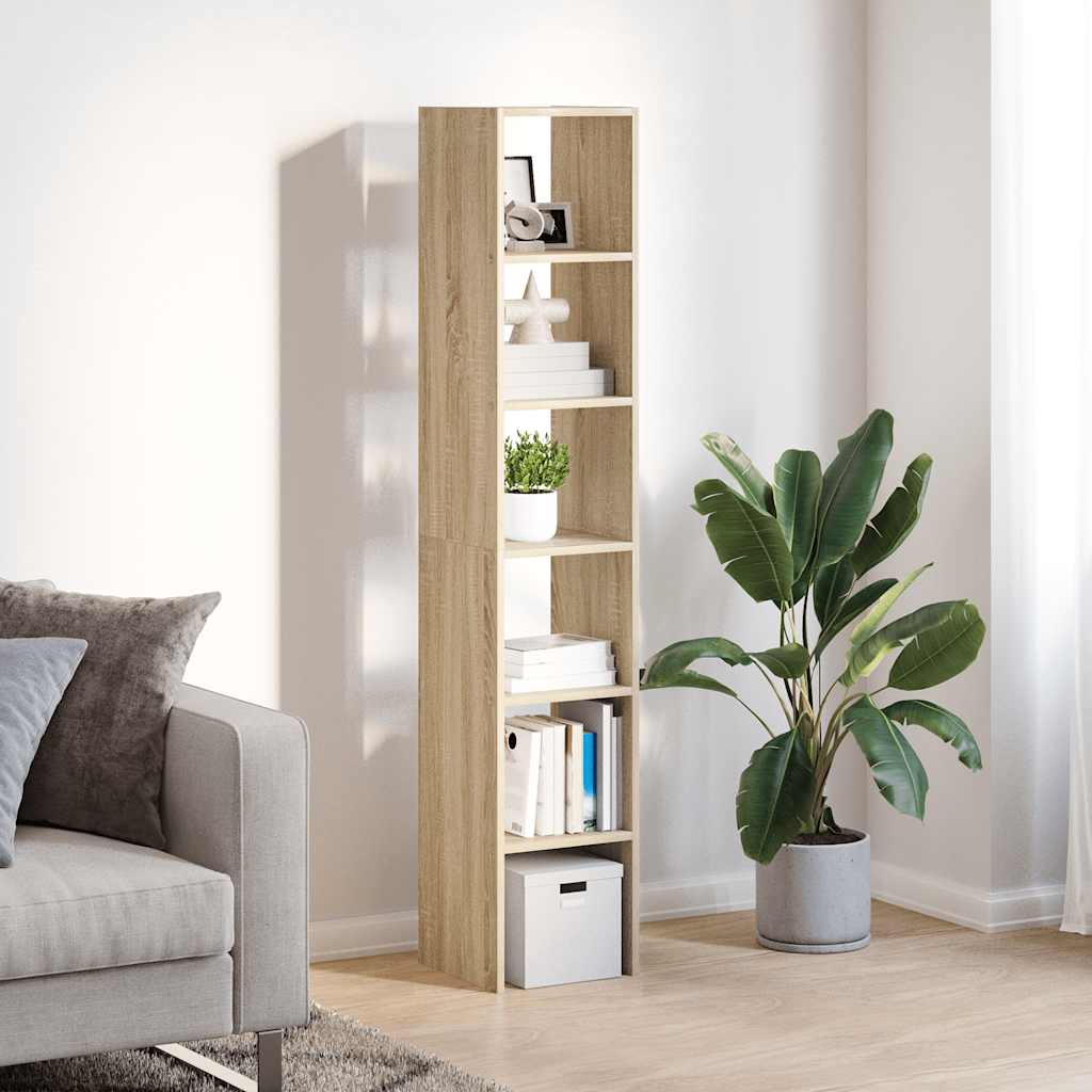 vidaXL Bookcases 2 pcs Stackable Sonoma Oak 30x30x80 cm Engineered Wood 3