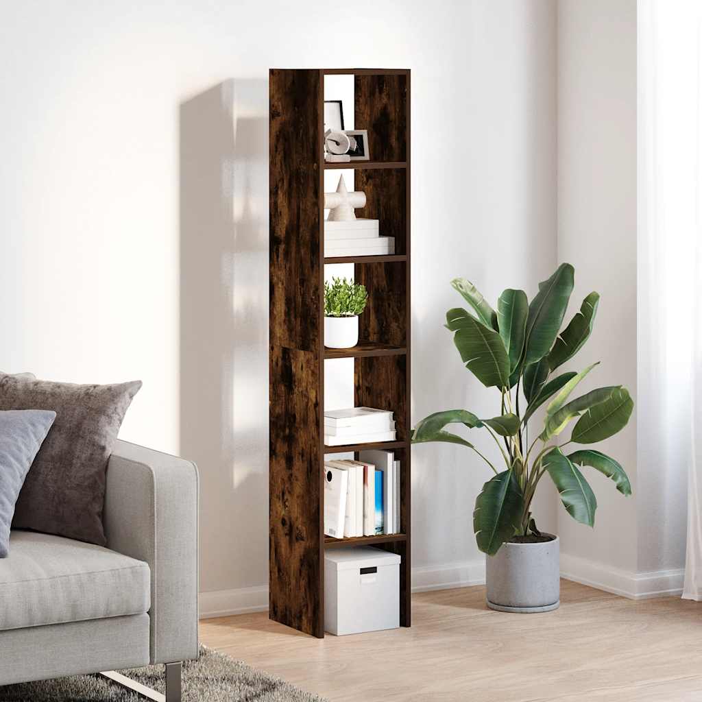vidaXL Bookcases 2 pcs Stackable Smoked Oak 30x30x80 cm Engineered Wood 3