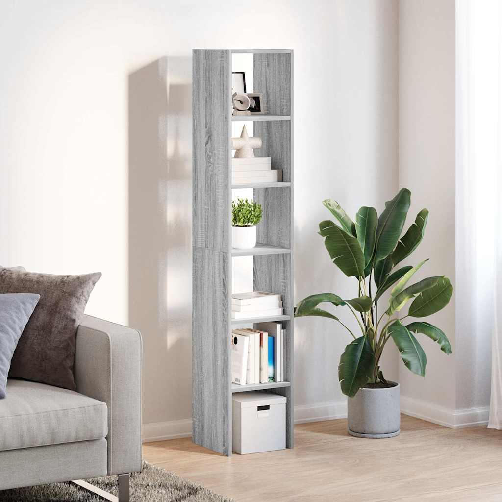 vidaXL Bookcases 2 pcs Stackable Grey Sonoma 30x30x80 cm Engineered Wood 3