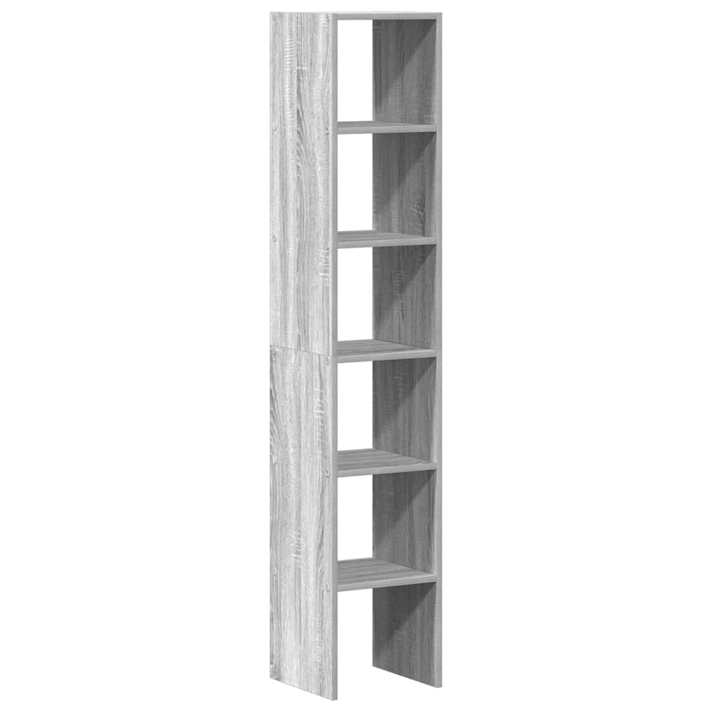vidaXL Bookcases 2 pcs Stackable Grey Sonoma 30x30x80 cm Engineered Wood 6