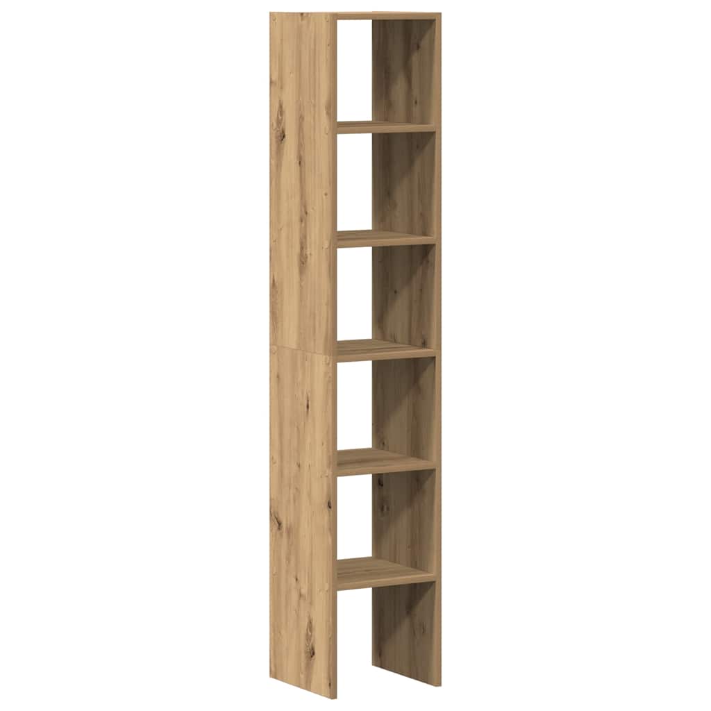 vidaXL Bookcases 2 pcs Stackable Artisan Oak 30x30x80 cm Engineered Wood 6