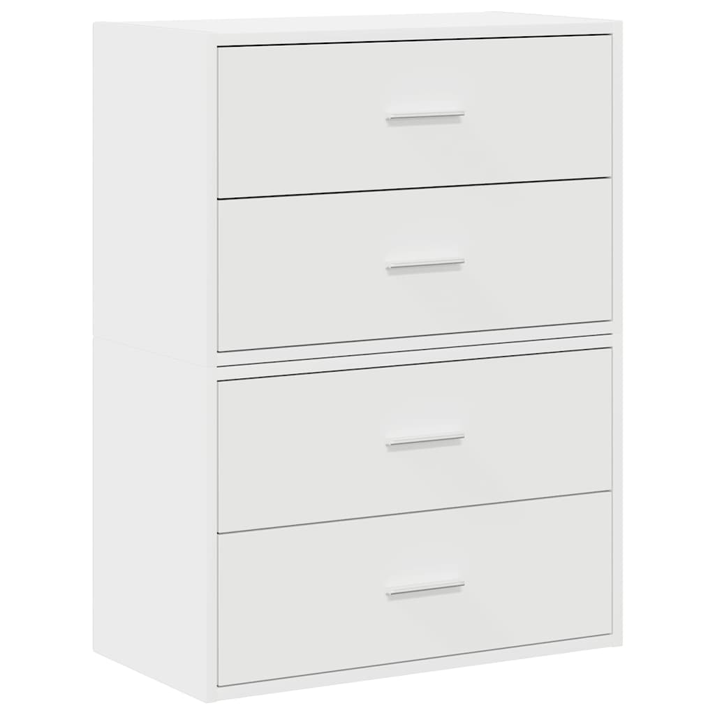 vidaXL Cabinets with 4 Drawers 2 pcs White 60x31x40 cm Engineered Wood 2