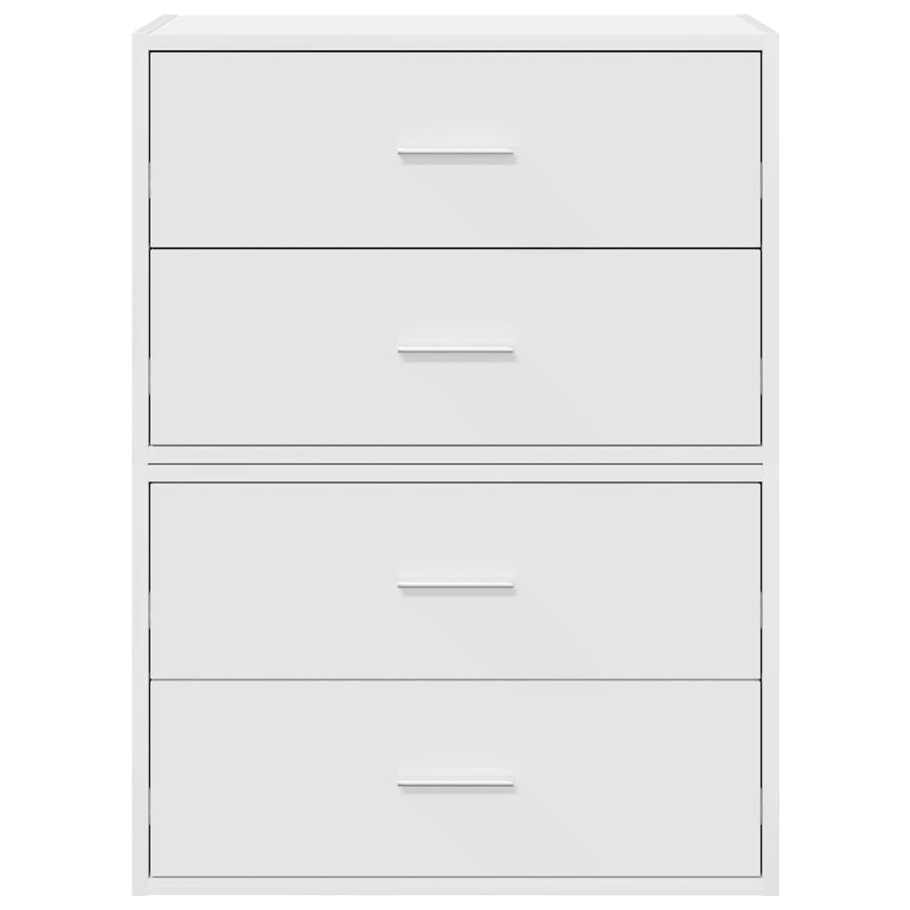 vidaXL Cabinets with 4 Drawers 2 pcs White 60x31x40 cm Engineered Wood 4