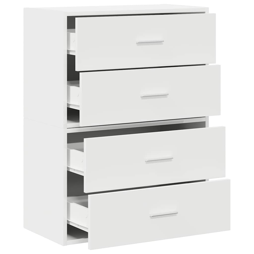 vidaXL Cabinets with 4 Drawers 2 pcs White 60x31x40 cm Engineered Wood 5