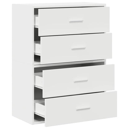 vidaXL Cabinets with 4 Drawers 2 pcs White 60x31x40 cm Engineered Wood 5
