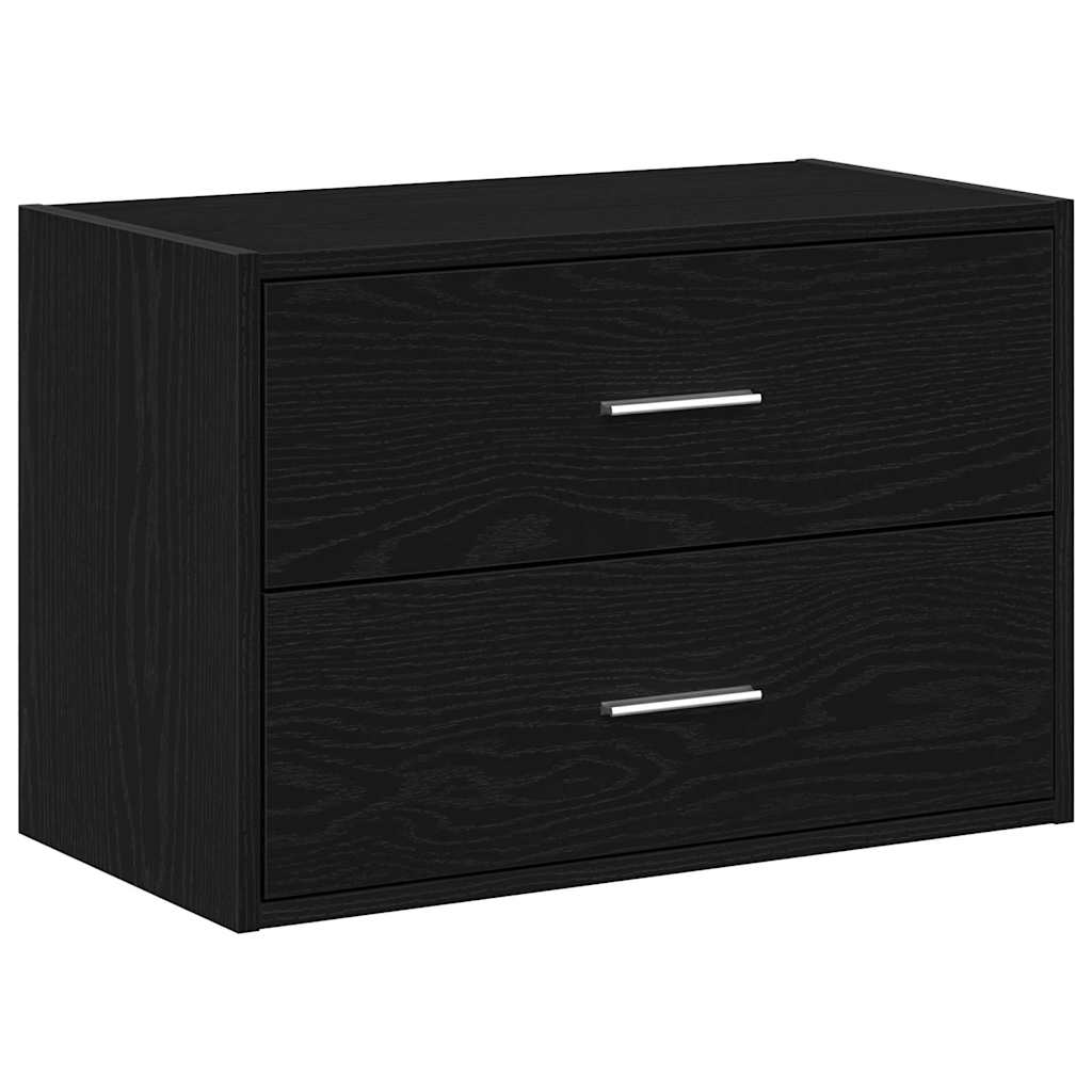 vidaXL Cabinet with 2 Drawers Black Oak 60x31x40 cm Engineered Wood 2