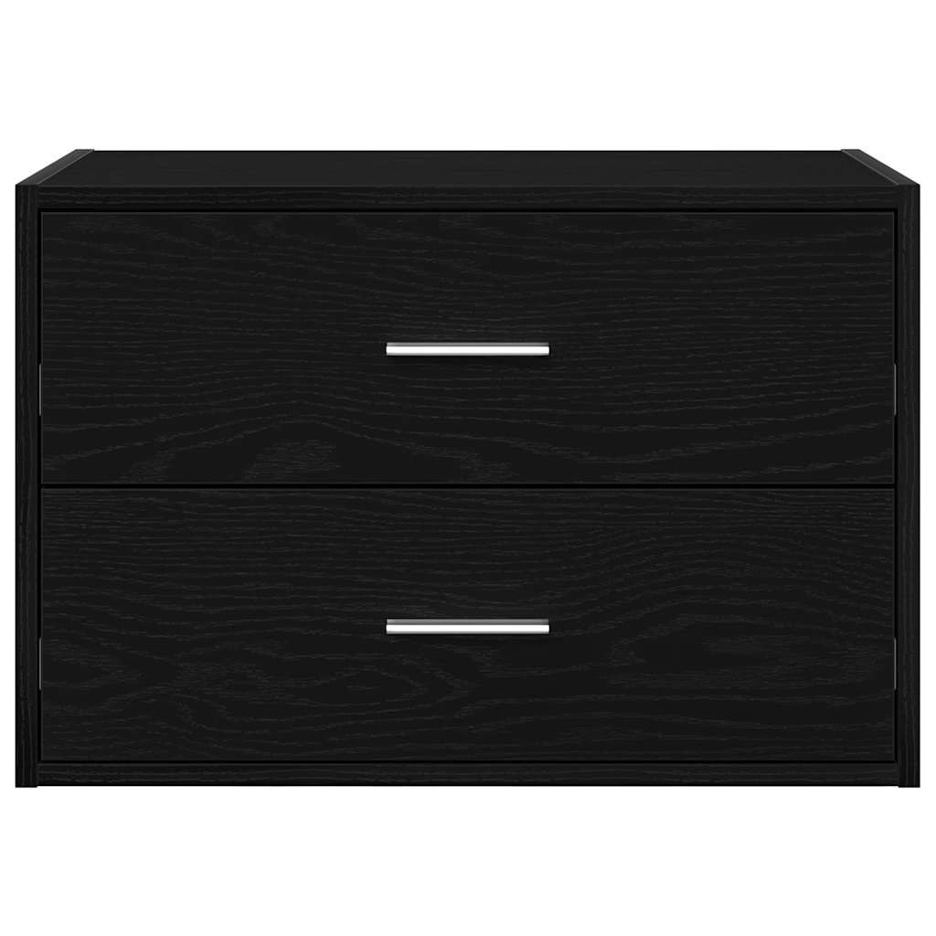 vidaXL Cabinet with 2 Drawers Black Oak 60x31x40 cm Engineered Wood 4