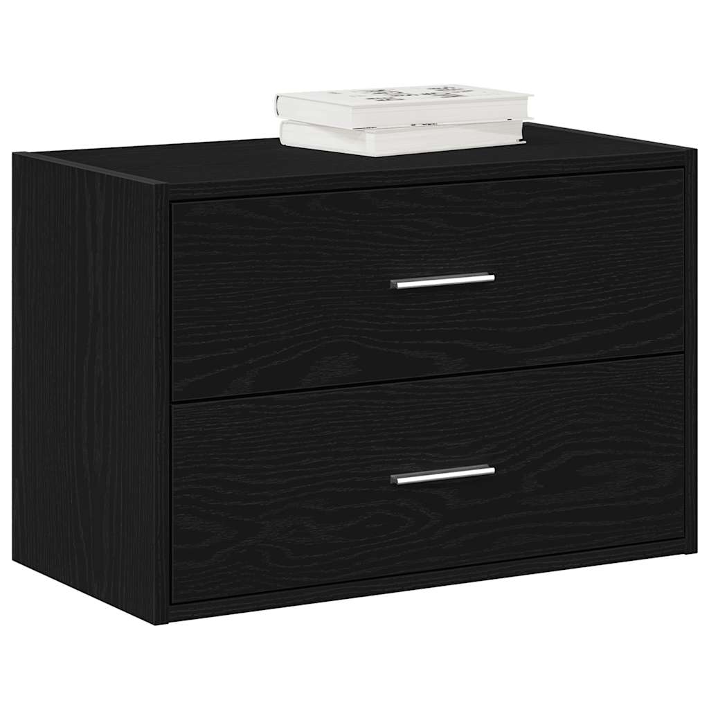 vidaXL Cabinet with 2 Drawers Black Oak 60x31x40 cm Engineered Wood 1