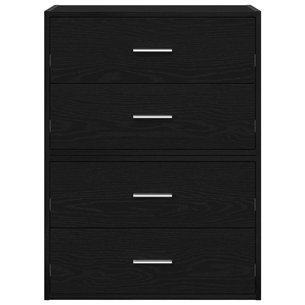 vidaXL Cabinets with 4 Drawers 2 pcs Black Oak 60x31x40 cm Engineered Wood 4