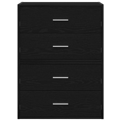vidaXL Cabinets with 4 Drawers 2 pcs Black Oak 60x31x40 cm Engineered Wood 4