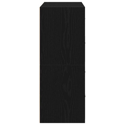 vidaXL Cabinets with 4 Drawers 2 pcs Black Oak 60x31x40 cm Engineered Wood 6