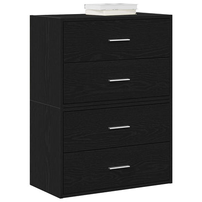 vidaXL Cabinets with 4 Drawers 2 pcs Black Oak 60x31x40 cm Engineered Wood 1