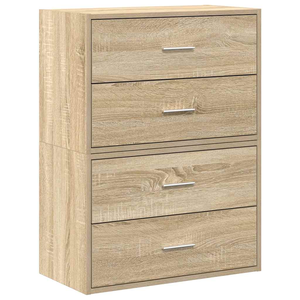 vidaXL Cabinets with 4 Drawers 2 pcs Sonoma Oak 60x31x40 cm Engineered Wood 2