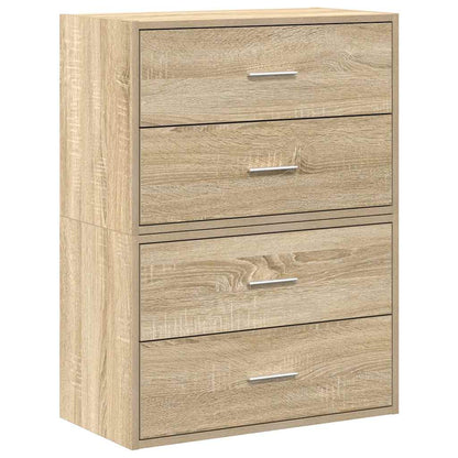 vidaXL Cabinets with 4 Drawers 2 pcs Sonoma Oak 60x31x40 cm Engineered Wood 2