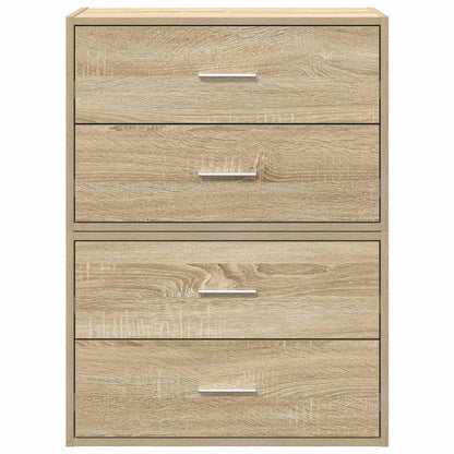 vidaXL Cabinets with 4 Drawers 2 pcs Sonoma Oak 60x31x40 cm Engineered Wood 4