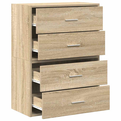 vidaXL Cabinets with 4 Drawers 2 pcs Sonoma Oak 60x31x40 cm Engineered Wood 5