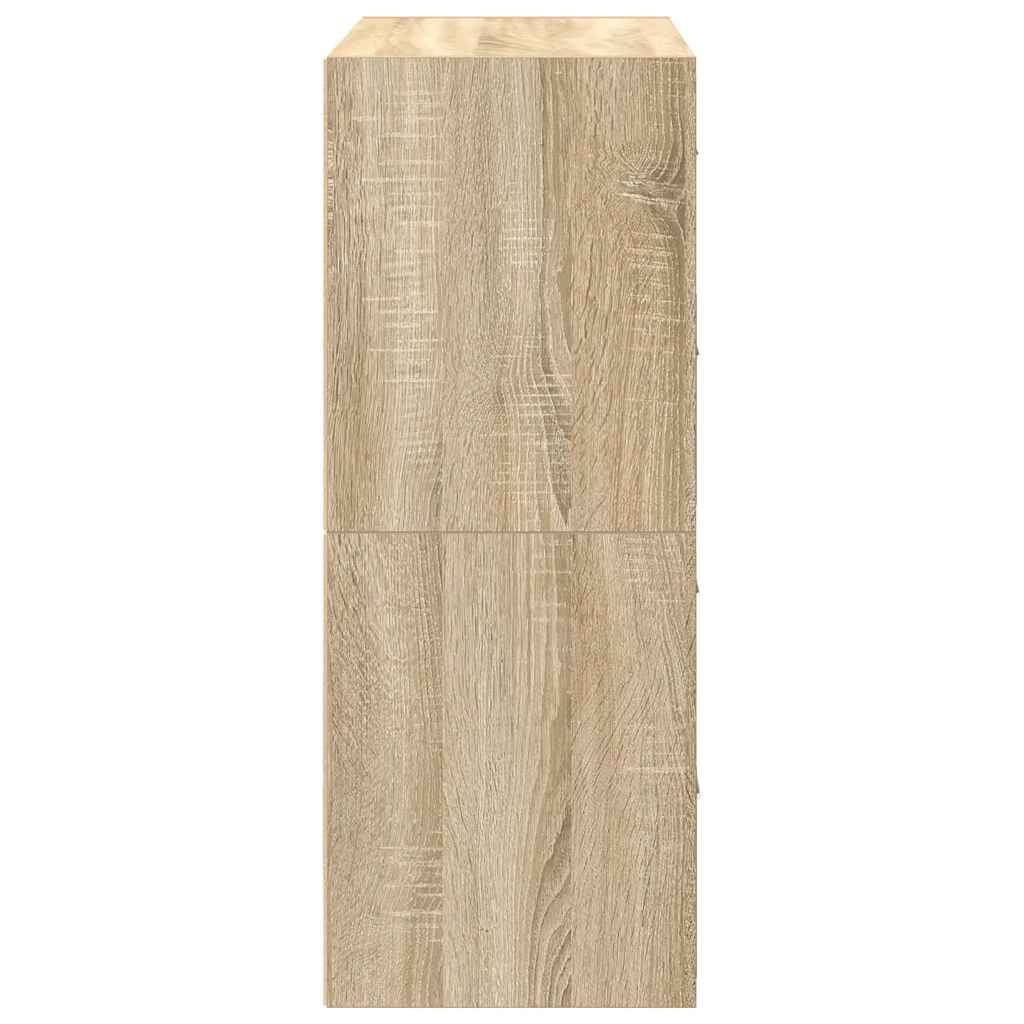 vidaXL Cabinets with 4 Drawers 2 pcs Sonoma Oak 60x31x40 cm Engineered Wood 6