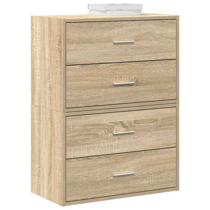 vidaXL Cabinets with 4 Drawers 2 pcs Sonoma Oak 60x31x40 cm Engineered Wood 1