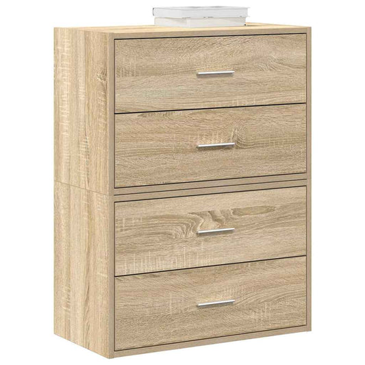 vidaXL Cabinets with 4 Drawers 2 pcs Sonoma Oak 60x31x40 cm Engineered Wood 1
