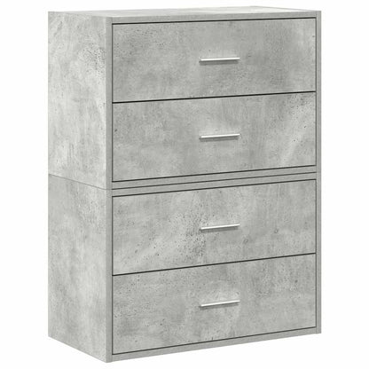 vidaXL Cabinets with 4 Drawers 2 pcs Concrete Grey 60x31x40 cm Engineered Wood 2