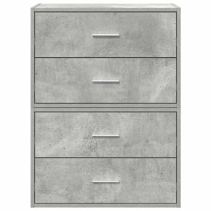 vidaXL Cabinets with 4 Drawers 2 pcs Concrete Grey 60x31x40 cm Engineered Wood 4