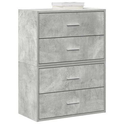 vidaXL Cabinets with 4 Drawers 2 pcs Concrete Grey 60x31x40 cm Engineered Wood 1