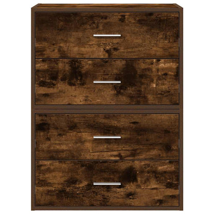 vidaXL Cabinets with 4 Drawers 2 pcs Smoked Oak 60x31x40 cm Engineered Wood 4