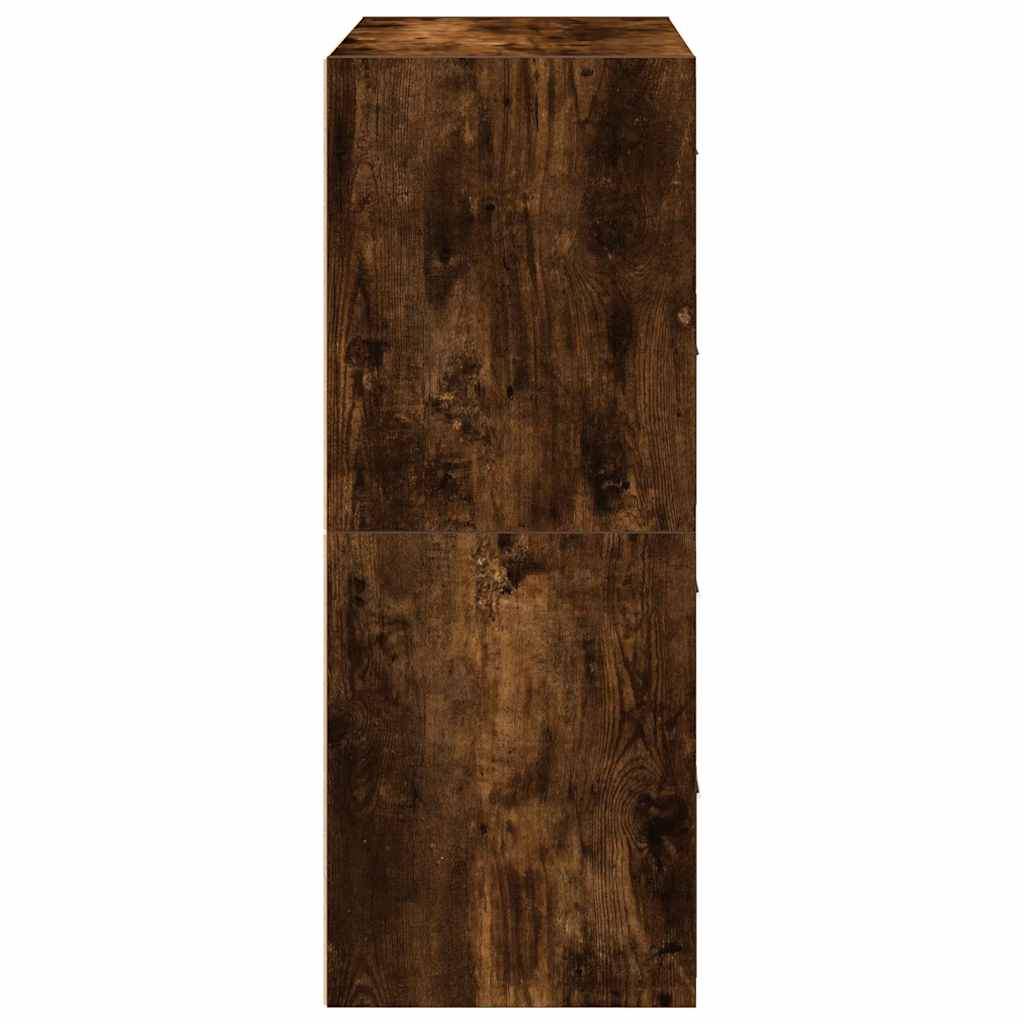 vidaXL Cabinets with 4 Drawers 2 pcs Smoked Oak 60x31x40 cm Engineered Wood 6