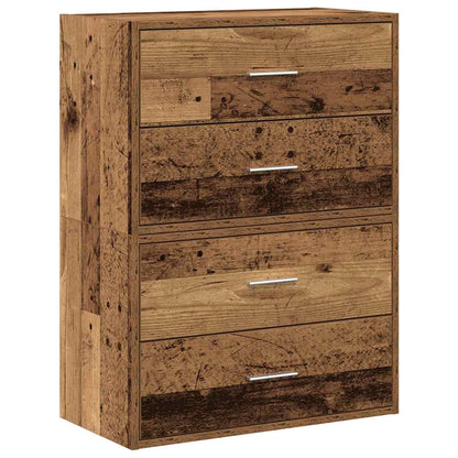 vidaXL Cabinets with 4 Drawers 2 pcs Old Wood 60x31x40 cm Engineered Wood 2