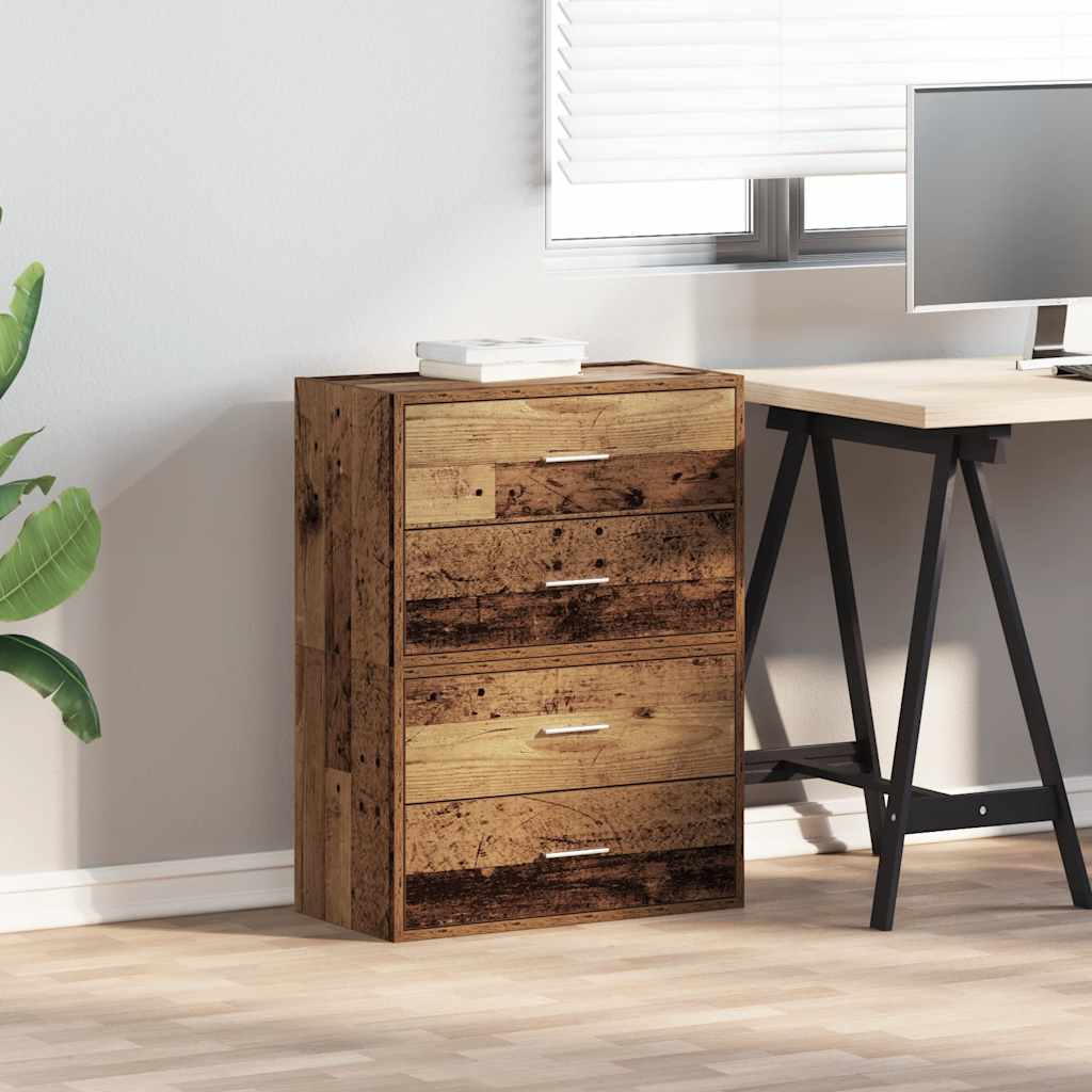 vidaXL Cabinets with 4 Drawers 2 pcs Old Wood 60x31x40 cm Engineered Wood 3