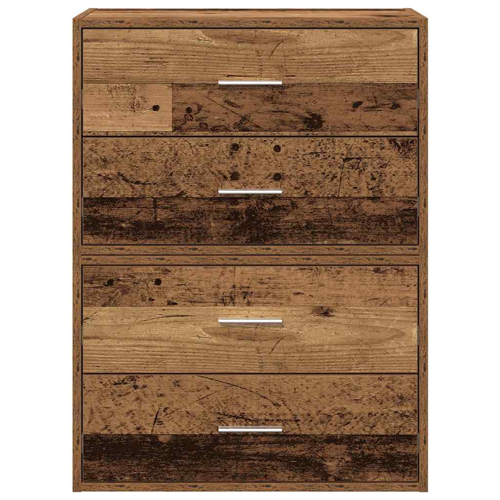 vidaXL Cabinets with 4 Drawers 2 pcs Old Wood 60x31x40 cm Engineered Wood 4