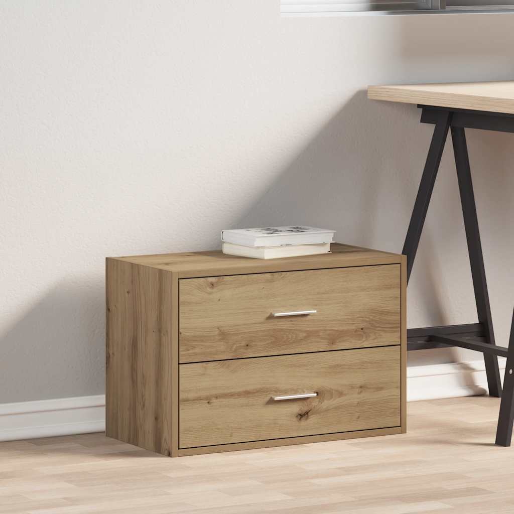 vidaXL Cabinet with 2 Drawers Artisan Oak 60x31x40 cm Engineered Wood 3