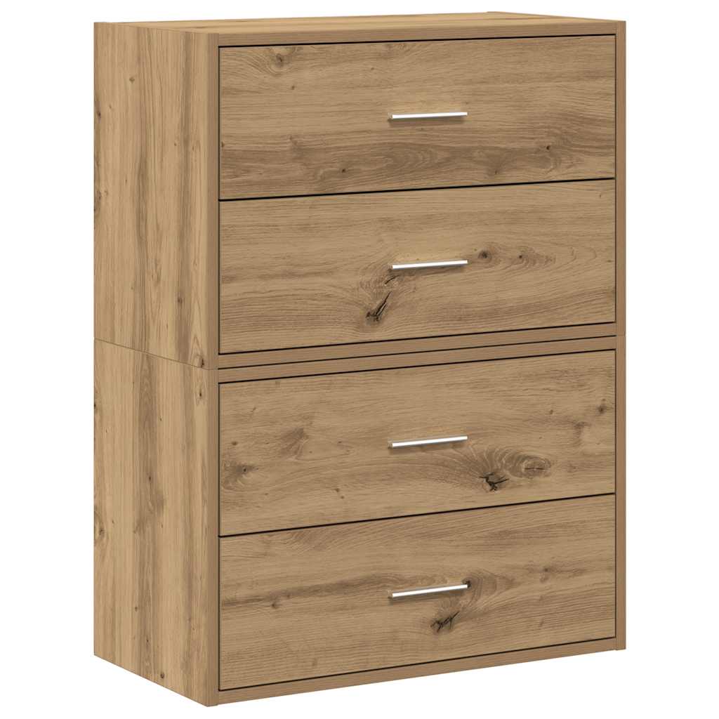 vidaXL Cabinets with 4 Drawers 2 pcs Artisan Oak 60x31x40 cm Engineered Wood 2