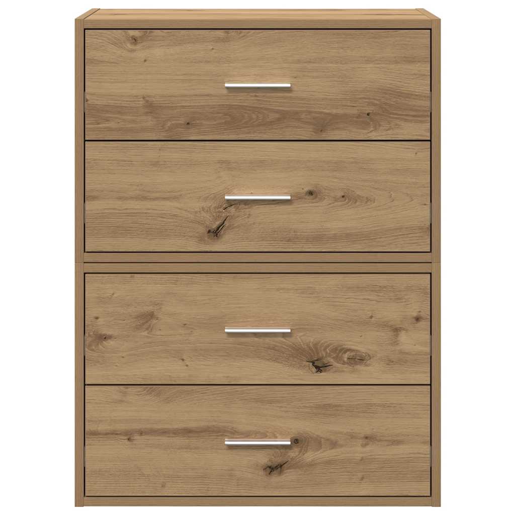 vidaXL Cabinets with 4 Drawers 2 pcs Artisan Oak 60x31x40 cm Engineered Wood 4