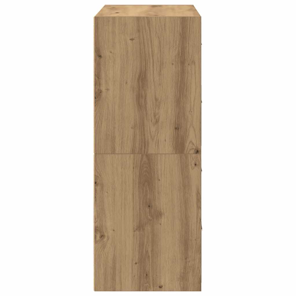 vidaXL Cabinets with 4 Drawers 2 pcs Artisan Oak 60x31x40 cm Engineered Wood 6