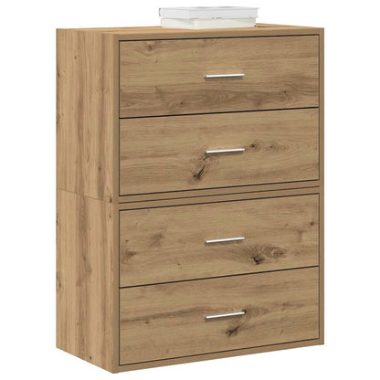 vidaXL Cabinets with 4 Drawers 2 pcs Artisan Oak 60x31x40 cm Engineered Wood 1