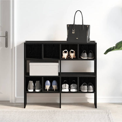 vidaXL Shoe Racks 2 pcs Stackable Black Oak 89.5x30x40 cm 3
