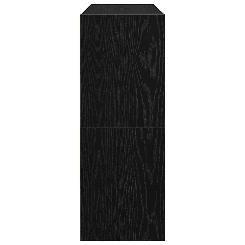 vidaXL Shoe Racks 2 pcs Stackable Black Oak 89.5x30x40 cm 5