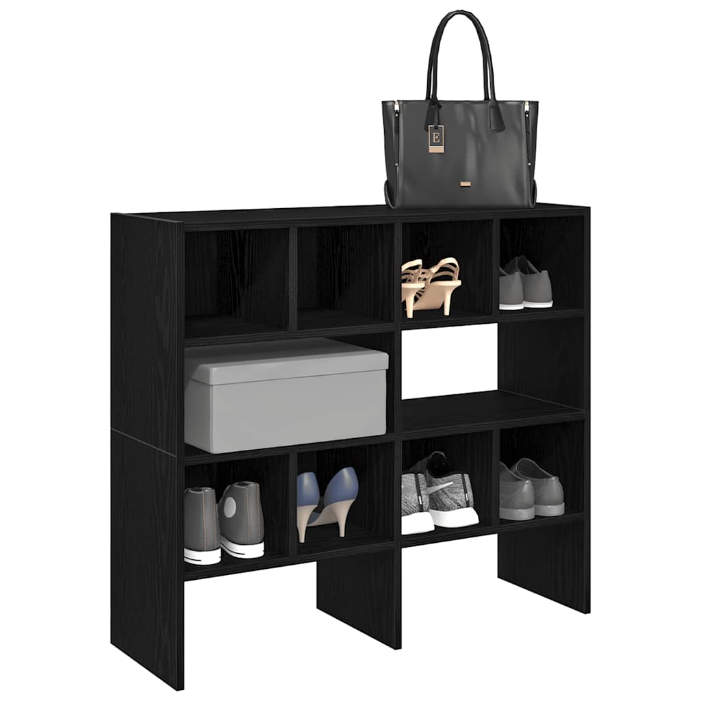 vidaXL Shoe Racks 2 pcs Stackable Black Oak 89.5x30x40 cm 1