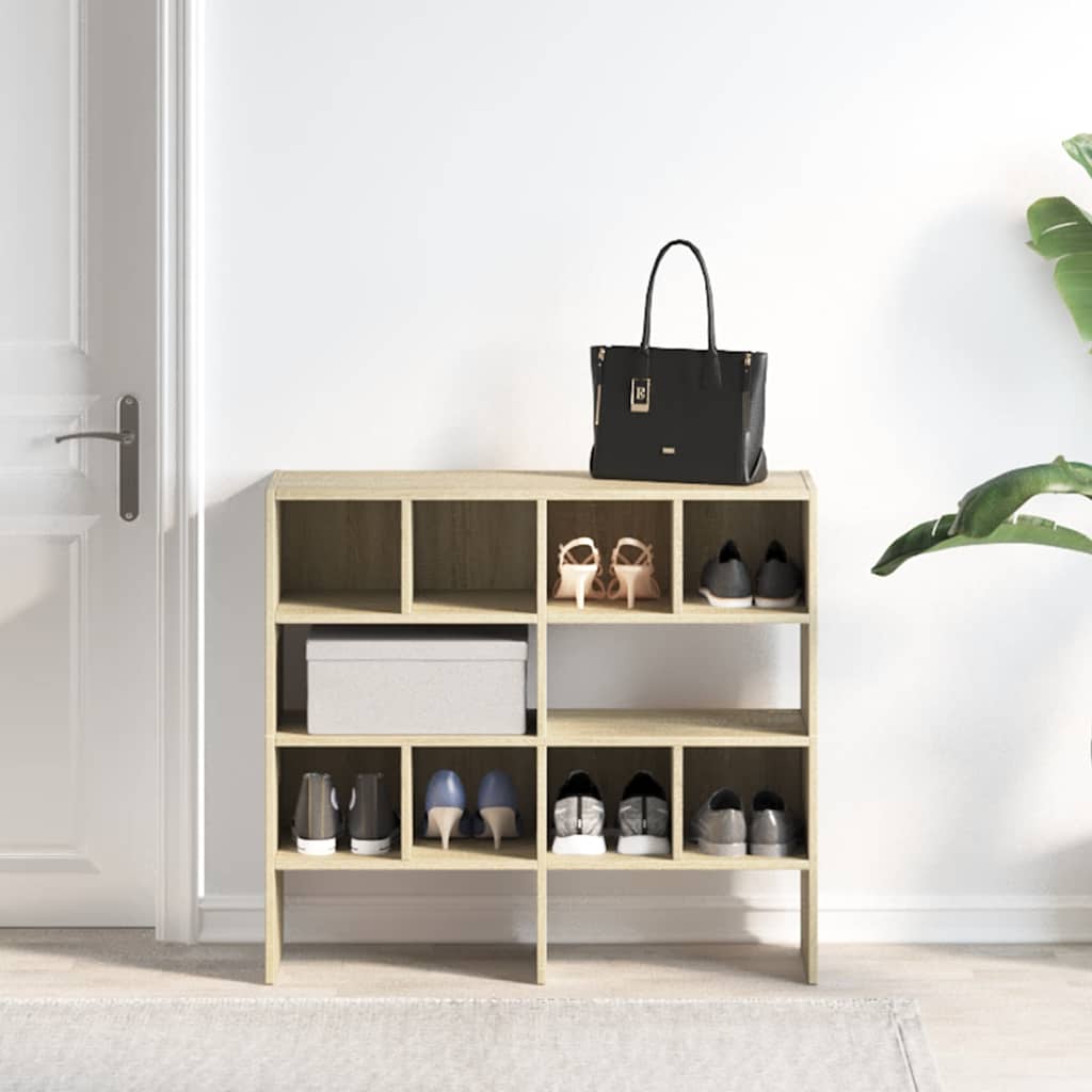 vidaXL Shoe Racks 2 pcs Stackable Sonoma Oak 89.5x30x40 cm 3