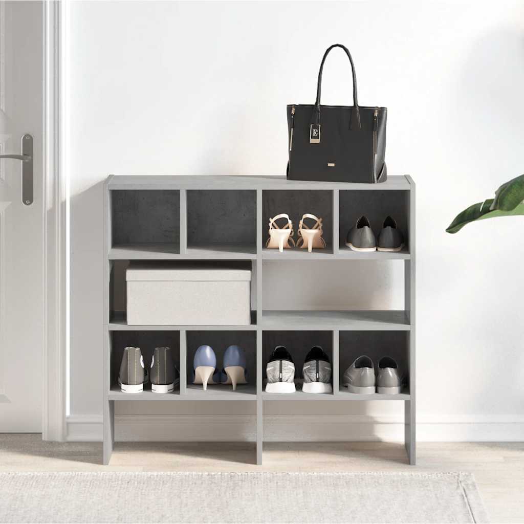 vidaXL Shoe Racks 2 pcs Stackable Concrete Grey 89.5x30x40 cm 3