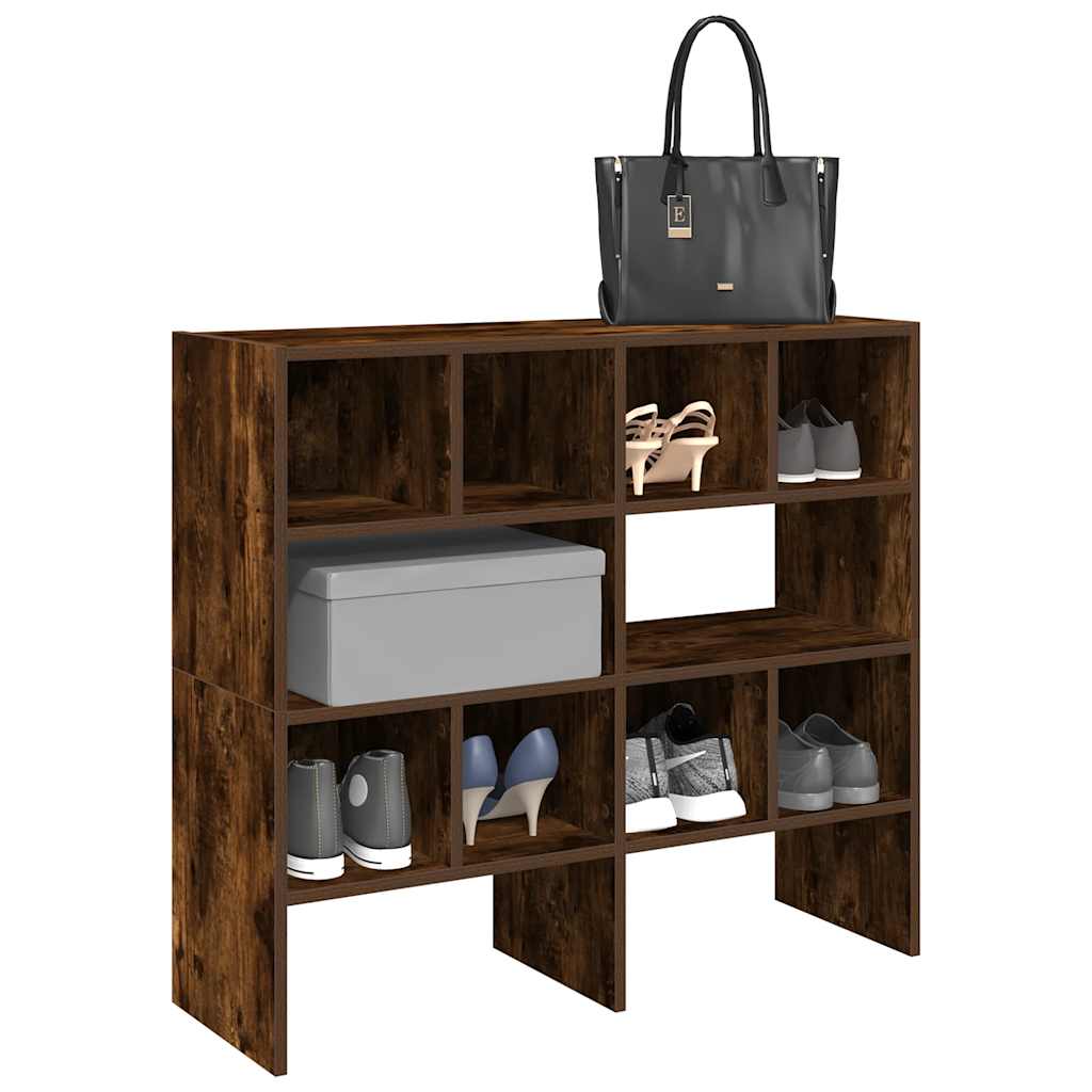 vidaXL Shoe Racks 2 pcs Stackable Smoked Oak 89.5x30x40 cm 1
