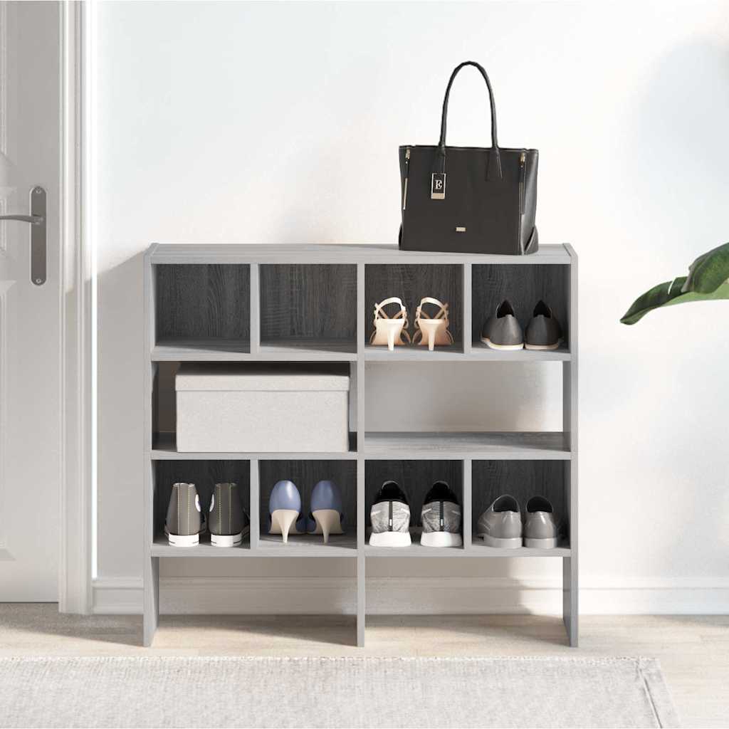 vidaXL Shoe Racks 2 pcs Stackable Grey Sonoma 89.5x30x40 cm 3