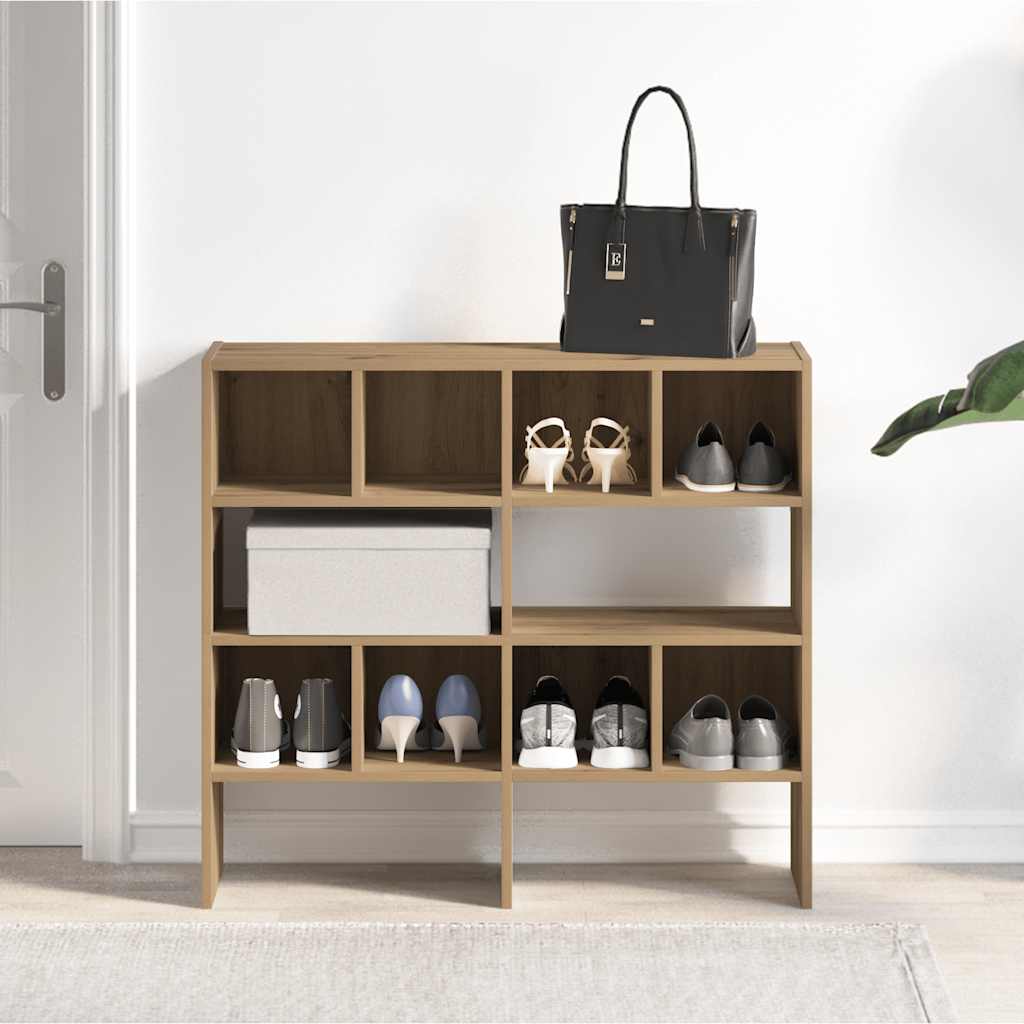 vidaXL Shoe Racks 2 pcs Stackable Artisan Oak 89.5x30x40 cm 3