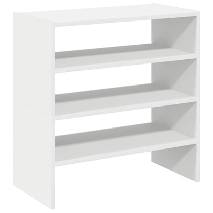 vidaXL Shoe Racks 2 pcs Stackable White 60x30x30.5 cm 6