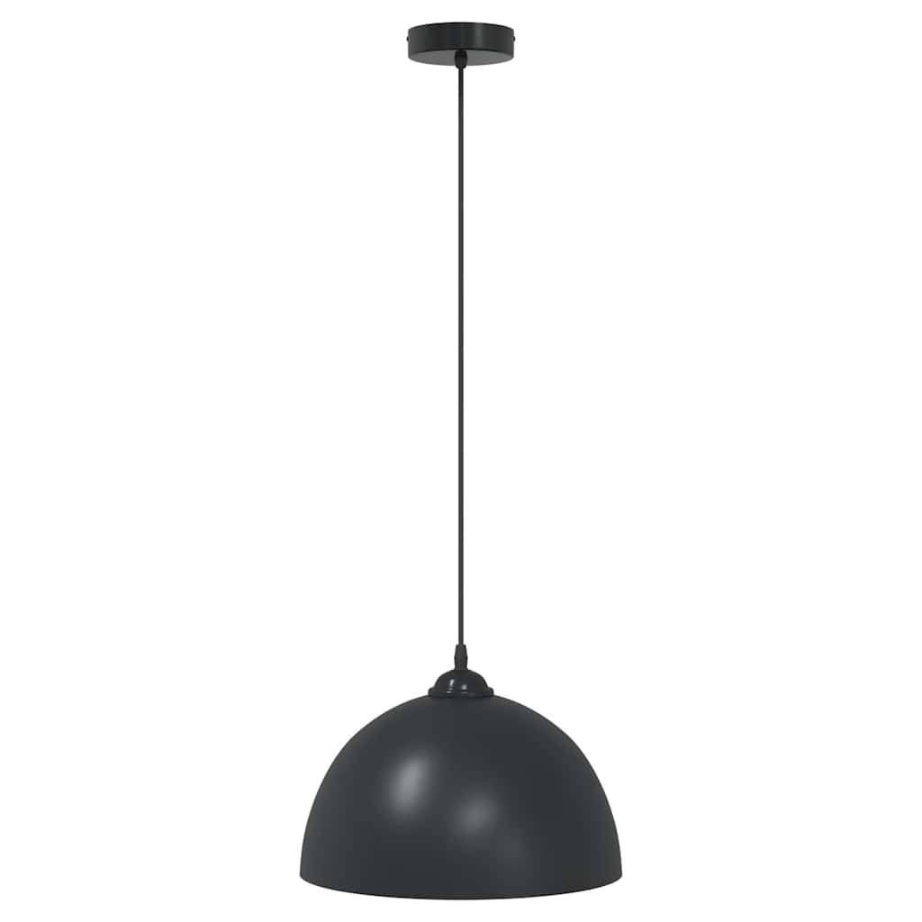 vidaXL Pendant Lamps 2 pcs Height Adjustable E27 Black Ø 30 cm Metal 5