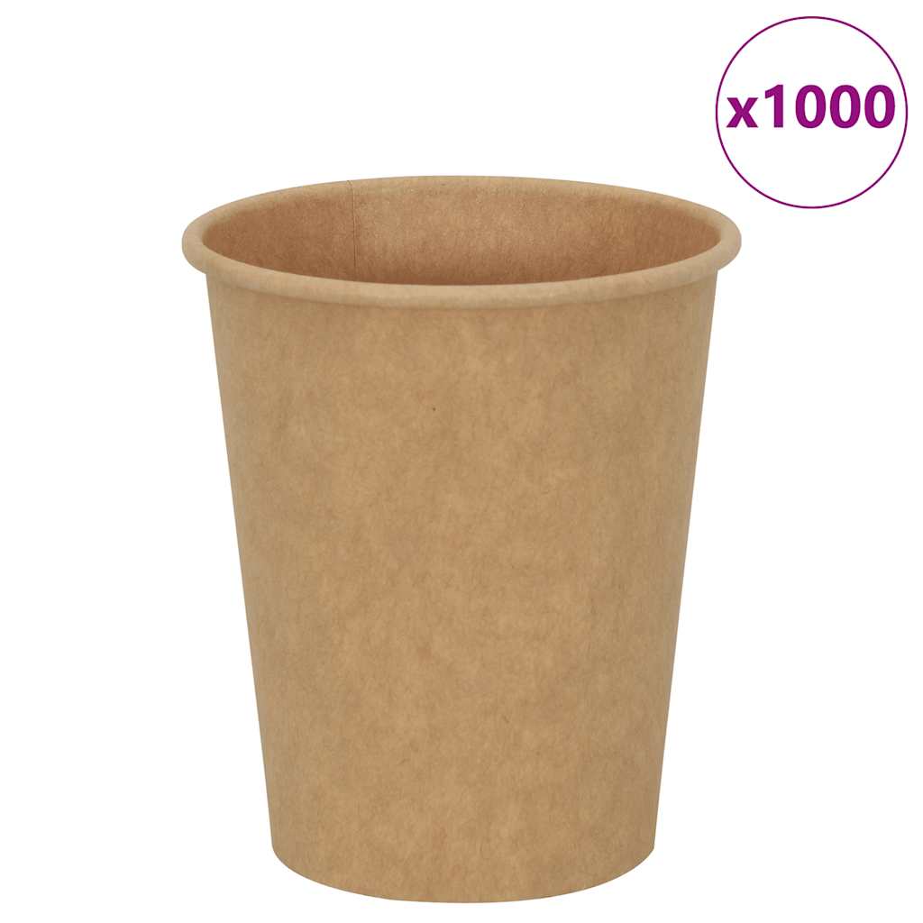 vidaXL Paper Coffee Cups 1000 pcs 8oz 200ml Brown 1