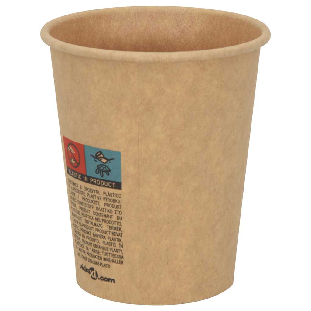 vidaXL Paper Coffee Cups 1000 pcs 8oz 200ml Brown 4