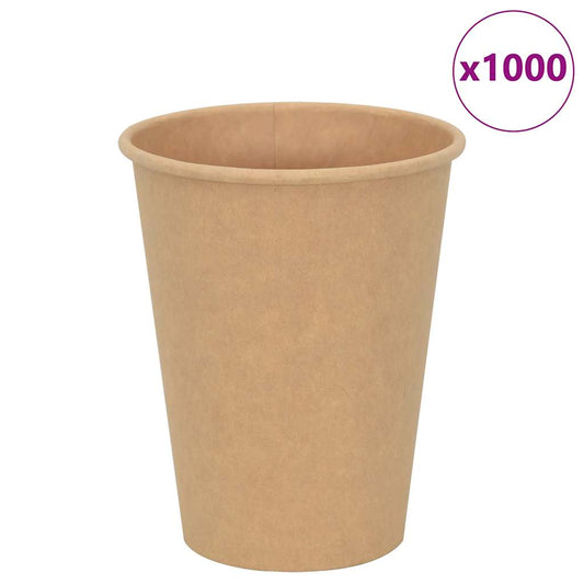 vidaXL Paper Coffee Cups 1000 pcs 12oz 300ml Brown 1