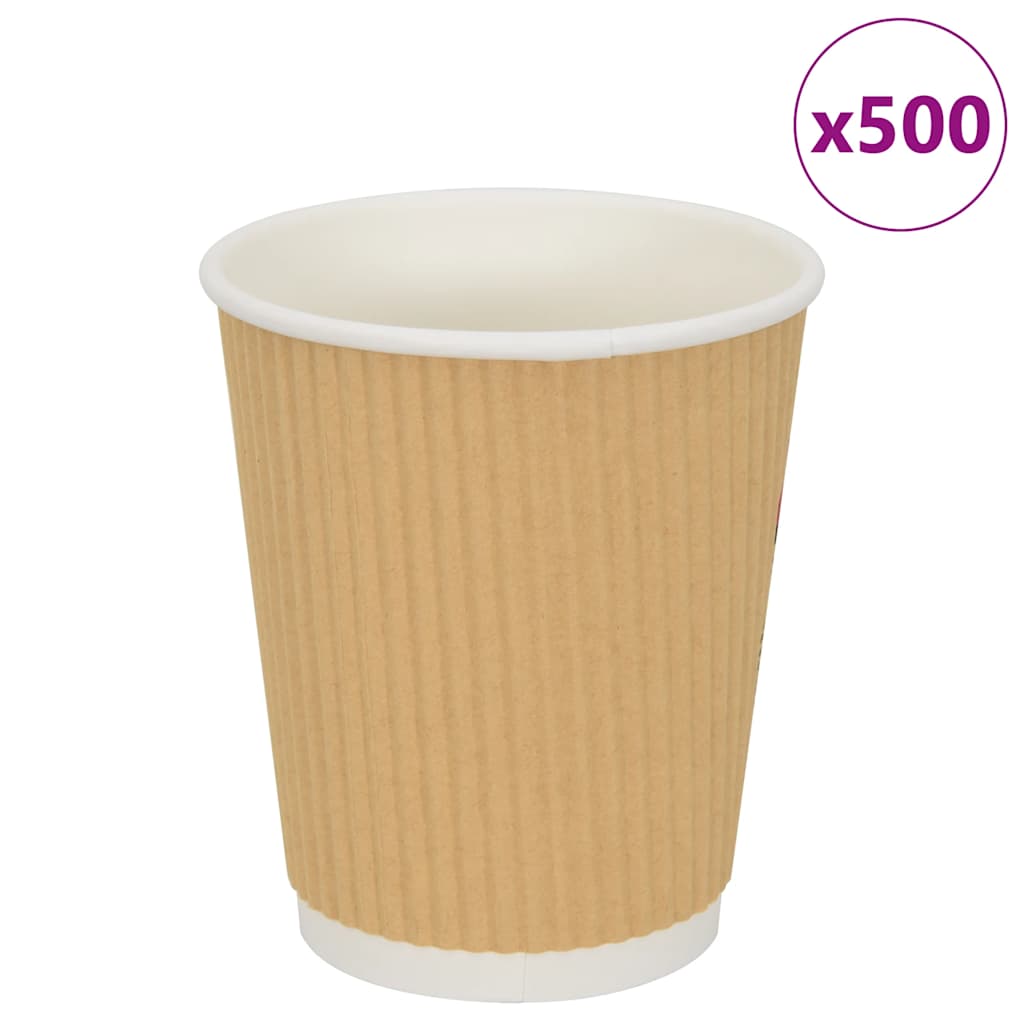 vidaXL Paper Coffee Cups 500 pcs 8oz 200ml Brown 1